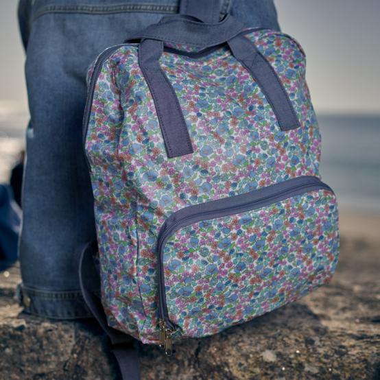 Foldable rucksack Gaby pastel fleuri