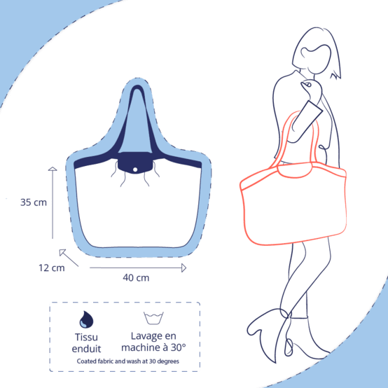 Pleated tote bag - Medium size plumes d'été