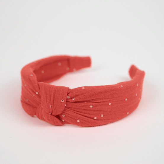Large Crossed Headband marsala gold double gauze