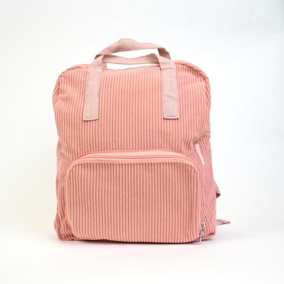 Foldable rucksack Gaby blush pink corduroy
