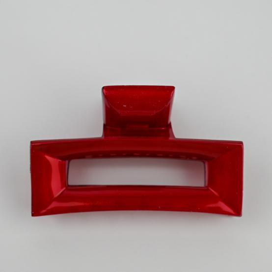 Large Rectangular Hair Clip glossy red