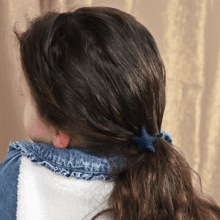 Pony-tail elastic hair star navy blue