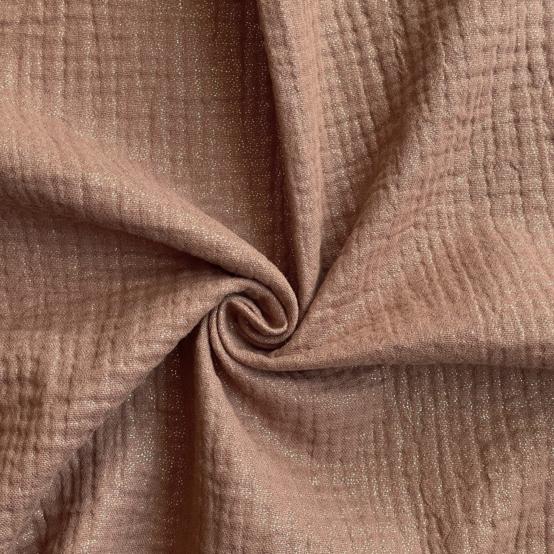 1 m fabric coupon gaze pailletée cognac