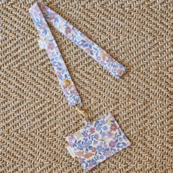 Lanyard necklace comptine enchantée rose