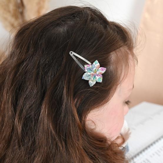Star flower hairclip pastel fleuri
