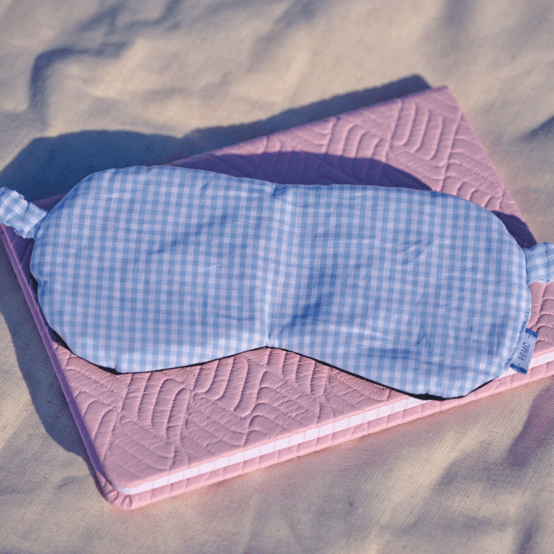 Night mask sky blue gingham