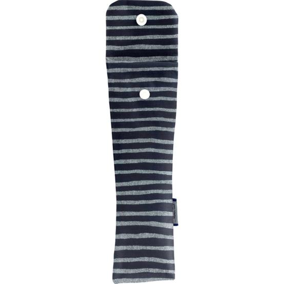 Toothbrush bag striped silver dark blue
