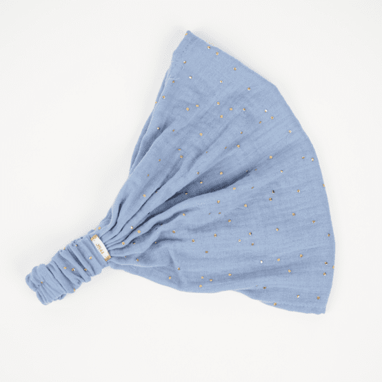 Headscarf headband- child size gaze pois or bleu baltique