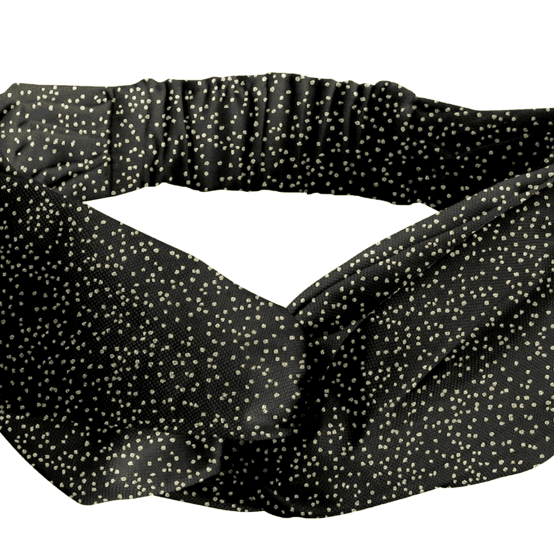 crossed headband glitter black