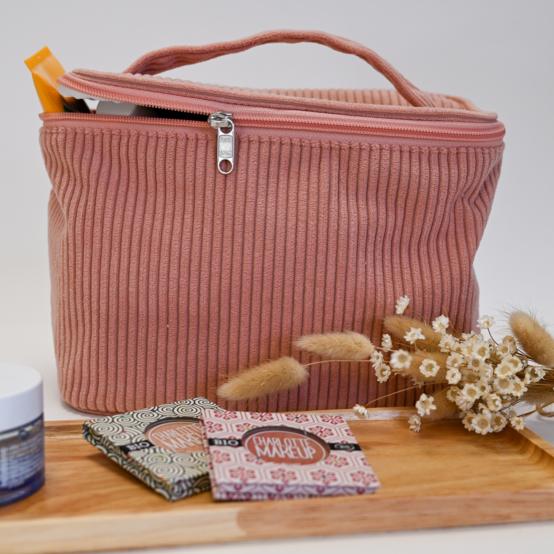 Large vanity blush pink corduroy