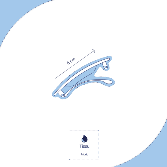 Bow tie hair slide gaze pois or bleu baltique