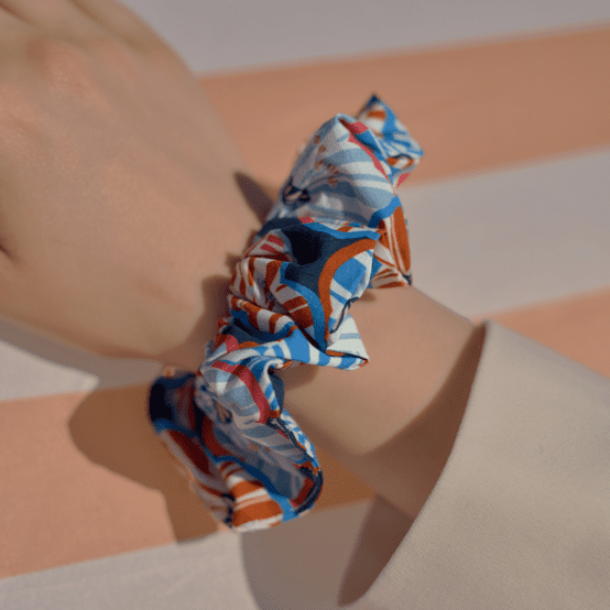 Scrunchie anémones rayées