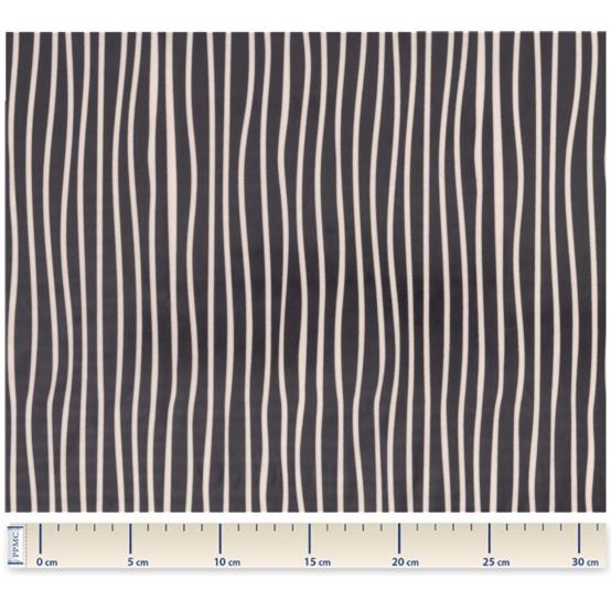 Coated fabric striped  ivory navy