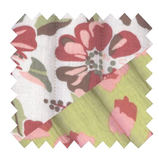 Quilted fabric ex2604 quilted gauze floral leopard green nude