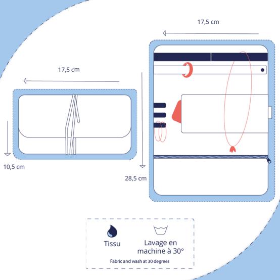 Jewelry pouch rayé or blanc