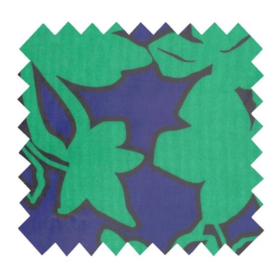 Coated fabric ex2650 Green-blue silhouettes