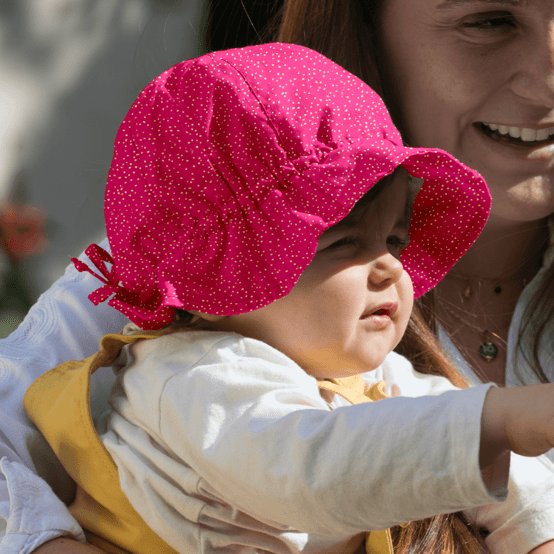 Sun Hat for baby fuchsia pailleté