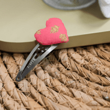 Heart hair-clips feuillage or rose