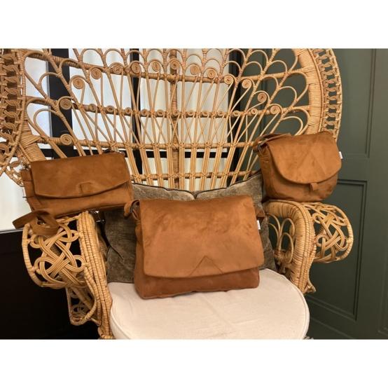 Square flap of saddle bag  suédine fauve