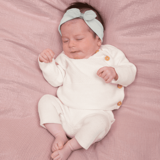 Jersey knit baby headband clair gray