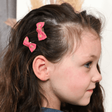 Small bows hair clips feuillage or rose