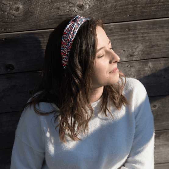 Large Crossed Headband romance fleurie