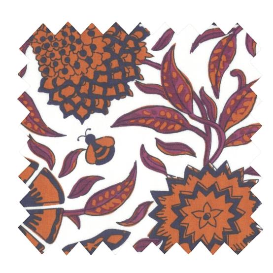 Cotton fabric ex2611 indian flower caramel