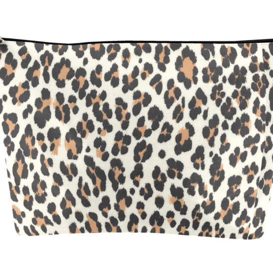 Cosmetic bag with flap leopard