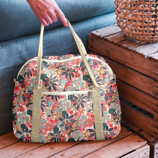 Bowling bag  cerise en fleur