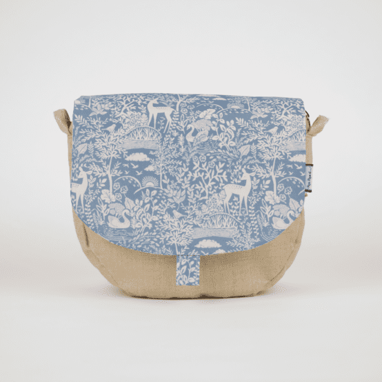 Flap of small shoulder bag toile de biche