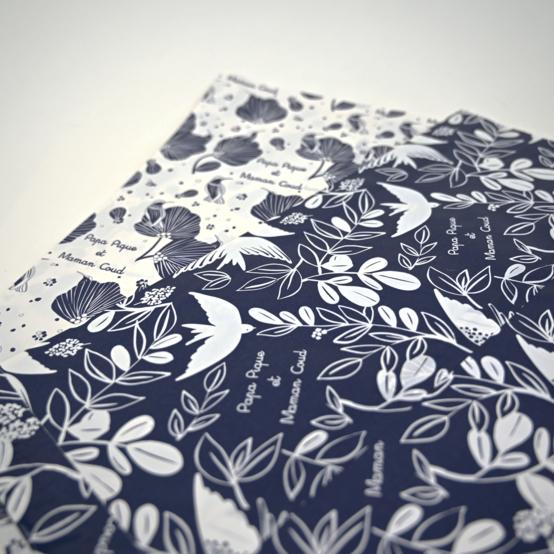 Gift bags L - 20 x 35 cm blue birds