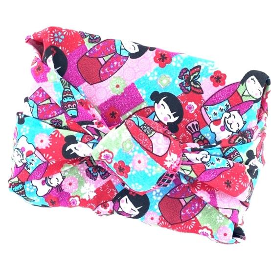 Furoshiki medium 48x48 kokeshis
