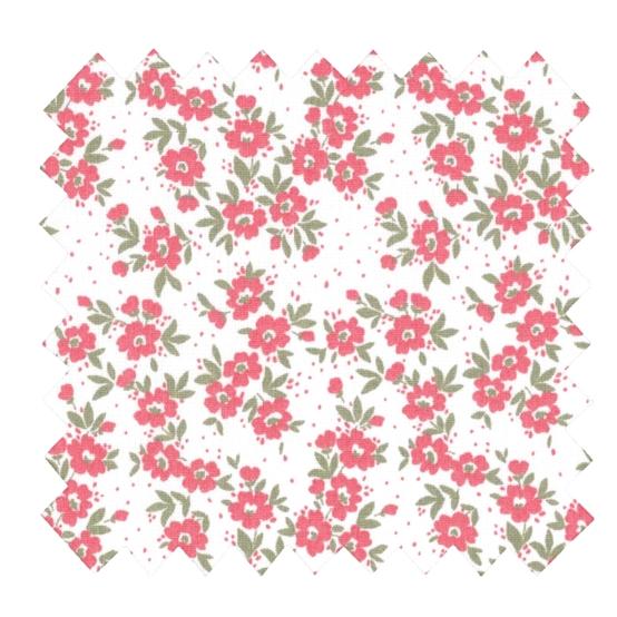 Cotton fabric ex2601 red dotted flowers