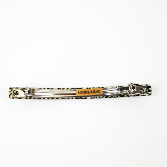 Long Slim Hair Clip black gold checkerboard