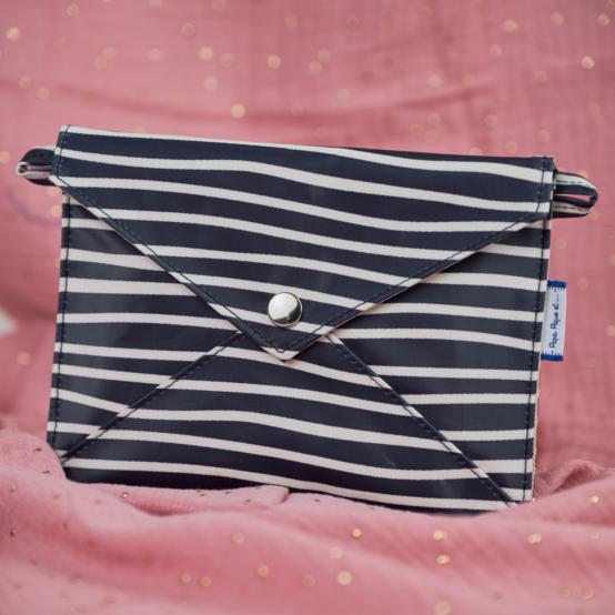 Medium envelope pocket striped  ivory navy