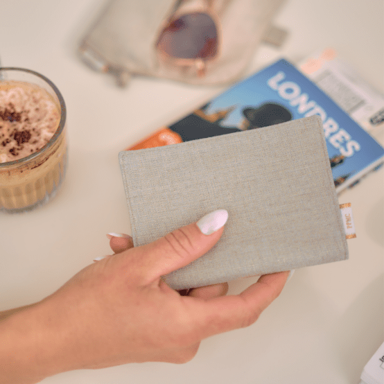 Passport cover golden linen