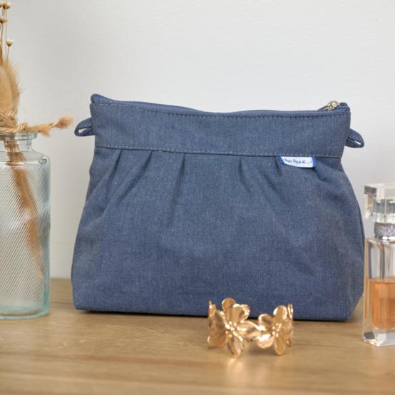 Pleated clutch bag jean back