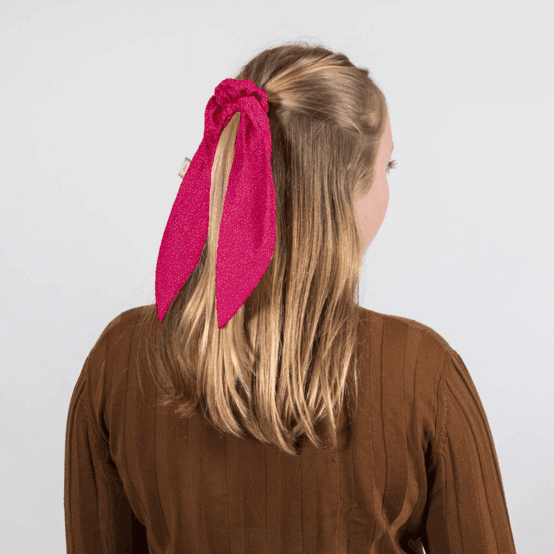 Short tail scrunchie fuchsia pailleté