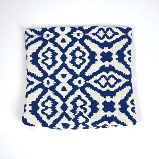 Square flap of saddle bag  jacquard bleu