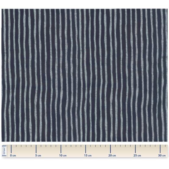 Cotton fabric striped silver dark blue