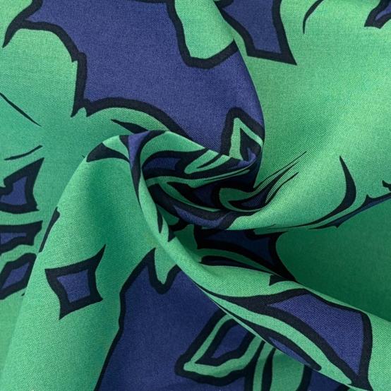 1 m fabric coupon EX2650 Green-blue silhouettes