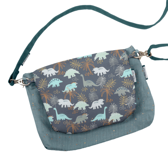 Tiny coton clutch bag jurassic dino marine