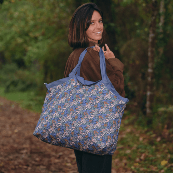 Tote bag with a zip monet lilas