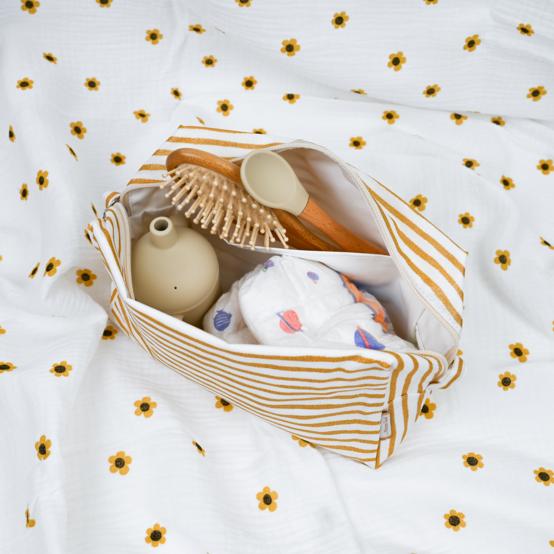 Rectangular toiletry bag rayé or blanc