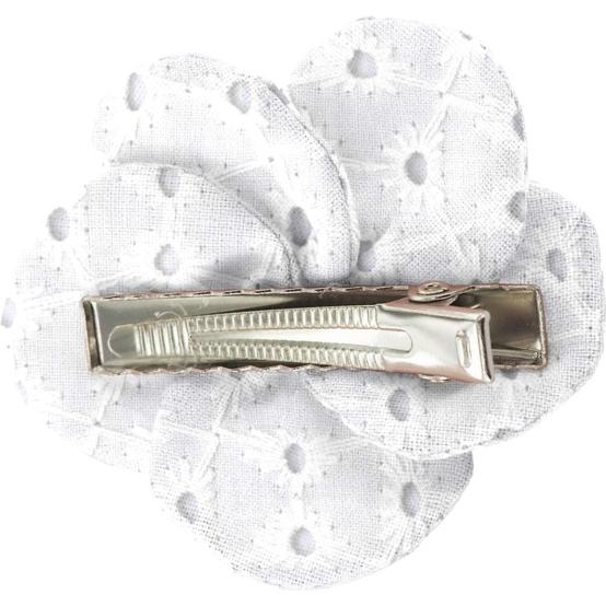 Flower petal hair slide small  english embroidery