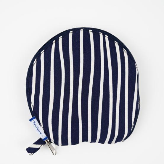 Lingerie bag striped  ivory navy