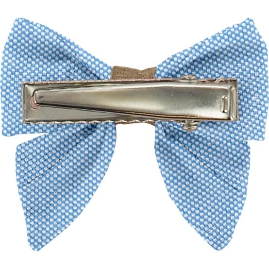 Mini bow tie clip oxford blue
