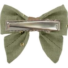 Mini bow tie clip almond green with golden dots gauze