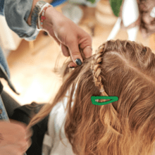 Fabric hair clip bright green
