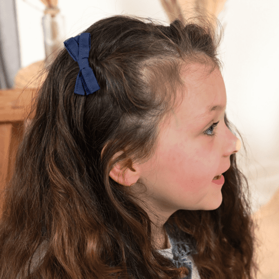 Ribbon hair slide navy blue